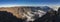 Panoramic view on crater Caldera de Taburiente from viepoint at top of Roque de los Muchachos mountain on the island La