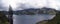 Panoramic view of the Cuicocha lagoon near Otavalo - Ecuador