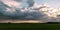 Panoramic view of a cumulonimbus storm cloud from a supercell thunderstorm