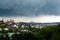 Panoramic view of Dalat city in rainy weather