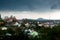 Panoramic view of Dalat city in rainy weather