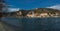 Panoramic view of Danube river and town of Durnstein