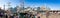 Panoramic view of Darling Harbour Sydney with moored Tall Ships