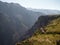 Panoramic view of deep Colca Canyon valley at Cruz del Condor cross viewpoint observation platform lookout andes Peru