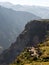 Panoramic view of deep Colca Canyon valley at Cruz del Condor cross viewpoint observation platform lookout andes Peru