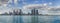 Panoramic view of Detroit city skyline taken from Windsor, Ontario