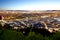 Panoramic view of downtown and Bellavista neighborhood in Santiago