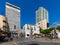 Panoramic view of downtown Lev HaIr district with Shalom Meir Tower, business quarter skyscrapers near Rothschild and Herzl