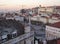 Panoramic view of downtown Lisbon in morning light. Portugal.