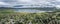 Panoramic view from a drone of the La Angostura Dam in Tucuman Argentina seen from a drone