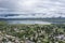 Panoramic view from a drone of the La Angostura Dam in Tucuman Argentina seen from a drone