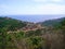 Panoramic view and dry bushes