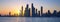 Panoramic view of Dubai at sunrise