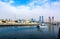 Panoramic view of Dubai from the water canal