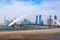 Panoramic view of Dubai from the water canal