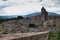 Panoramic view of the ducal palace of Urbino in central Italy with a dramatic sky