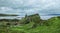 Panoramic view of Dunscaith Castle in the Isle of Skye Scotland