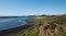 Panoramic view of the Dunvegan coastline in north west Skye, Scotland UK, with Claigan Coral Beach in the distance.