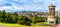 Panoramic view of Edinburgh, Scotland and the Dugald Stewart Mon