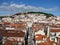 Panoramic view from elevador Santa de Justa cityscape, Lisbon, Portugal