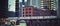 Panoramic view of elevated railway train in Chicago