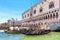 Panoramic view of embankment in Venice. Nice old Doge`s Palace in the Venice center