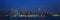 Panoramic view of Empire State Building and Manhattan, NY skyline with Hudson River and harbor, shot from Weehawken, NJ