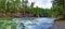 Panoramic view of the Englishman River Falls in Vancouver Island