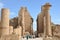 Panoramic view of the entrance pylon to Temple Karnak