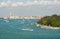 Panoramic view entrance by sea to the St Mark Canal in Venice