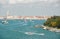 Panoramic view entrance by sea to the St Mark Canal in Venice