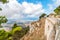 Panoramic view from Erice tuwards Trapani and Egadi Islands, Italy