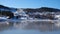 Panoramic view of evening mountains and quite fjord