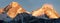 Panoramic view of Everest and Lhotse from Gokyo valley