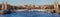 The panoramic view of famous Alexandre III bridge in Paris, France