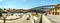 Panoramic view of the famous ancient aqueduct in Segovia, Spain