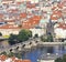 Panoramic view and the famous Charles bridge in Prague Czech Re