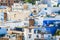 Panoramic view on famous moroccan blue city Chefchaouen, Morocco