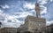 Panoramic view of famous Piazza della Signoria with Palazzo Vecchio in Florence, Tuscany, Italy