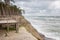 Panoramic view of famous tourist attraction dutchman`s cap in Lithuania`s seaside regional park near Karkle, Lithuania