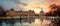 Panoramic view of the famous Tuileries Garden in Paris, France. Digital oil color painting illustration