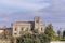 Panoramic view of Fauglia, Pisa, Italy and the ancient Villa Silvestri