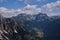 panoramic view of the flat rocky peaks of the Trentino Dolomites