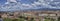 Panoramic view of Florence Italy from large square Michelangelo, with a view of the old bridge, the Giotto\'s Dome, the river