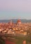 Panoramic view of Florence from Piazzale Michelangelo at sunrise. Cathedral of Santa Maria del Fiore and the streets of