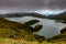Panoramic view of Fogo lake in Sao Miguel Island, Azores, Portugal