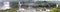 Panoramic view of footbridge and tourists at the Iguazu Falls, from the Brazil side