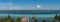 Panoramic view from the fort of San Felipe to Bacalar Lagoon, Mexico