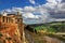 Panoramic view from the fortress walls of Orvieto Italy and