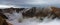 Panoramic view of a frozen mountain in Romania